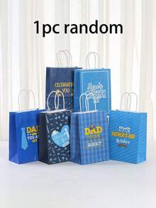 1/6 túi quà tặng Ngày của Cha, thiết kế chủ đề Ngày của Cha, bao bì giấy chắc chắn có quai xách, thích hợp làm quà tặng Ngày của Cha, sinh nhật Cha, quà tặng tiệc Ngày của Cha, túi quà tặng Ngày của Cha hoàn hảo. - D-màu xanh - Xem 12