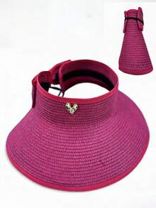 Mũ rơm gấp gọn, mũ rộng vành che nắng với nơ trang trí dễ thương, mũ polyester đa năng phong cách bohemian thanh lịch dành cho hoạt động ngoài trời, đi biển, mùa xuân/hè, kỳ nghỉ, du lịch. - Mũ rơm - Xem 31