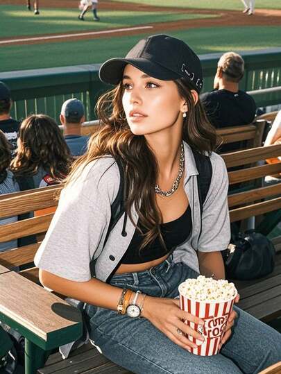 Mũ lưỡi trai điều chỉnh được, mũ chống nắng ngoài trời thêu họa tiết, mũ du lịch biển thường ngày, mũ kiểu Y2K.