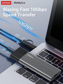 Lenovo M.2 SSD 外接盒，10Gbps 高速傳輸，鋁合金免工具安裝，快速拆卸固定，支援 2230/2242/2260/2280 尺寸，USB-C 轉 C+A 傳輸線，相容多種裝置 - 灰色 - 查看 2