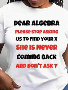 Modern And Minimalist Women's T-Shirt With The Phrase 'Please Stop Asking, She's Never Available' - Casual Short-Sleeved T-Shirt For Everyday Outdoor Wear, Suitable For Any Occasion, Perfect As A Birthday Gift, For All Seasons, Casual For Everyday Wear - 白色 - 查看 7