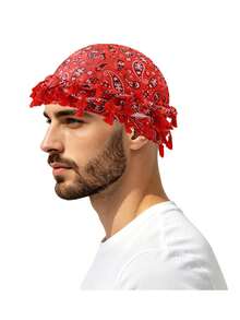 1 chiếc khăn trùm đầu hai lớp kiểu đường phố dành cho nam, họa tiết Paisley. - A - Xem 8