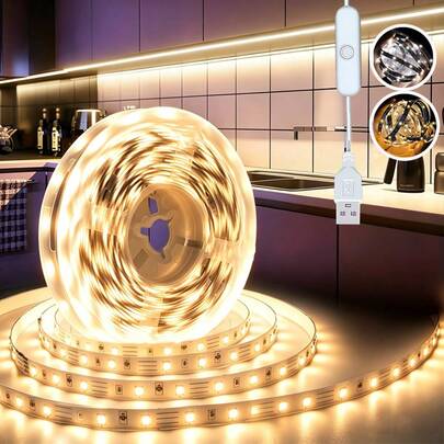 Dây đèn LED trắng ấm có điều khiển từ xa và nút bấm, cấp nguồn USB, thích hợp cho phòng ngủ, nhà cửa, phòng chơi game, tiệc tùng, TV, trang trí tường, tiệc khiêu vũ, chủ đề phim ảnh.