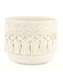 Tassel Desktop Storage Basket, Makeup Brush Storage Box, Round Woven Storage Basket, Suitable For Storing Makeup Brushes, Hair Clips And Hair Accessories, Suitable For Storing Earphones And Data Cables, Miscellaneous Storage Box, Remote Control Storage Basket, Suitable For Living Room, Bedroom And Garden, Suitable As A Gift For Friends, Wedding Souvenir, Birthday Gift - Multicolor - View 12