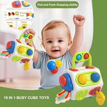 8-In-1 Baby Activity Cube – Sensory Learning Toy For Fine Motor Skills Cooltoys Favors For Kids, Travel & Birthday Gift For Infants Toddlers Boy/Girl Toys - HLX219A - View 11