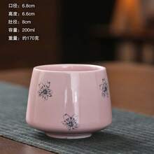 200毫升/7盎司陶瓷杯，饰有可爱的樱花图案，有粉色、绿色和米色可选，适用于公寓、咖啡馆、咖啡店、咖啡吧等场所，可用作陶瓷水杯、冰咖啡杯，可爱小物，伴娘礼物，女士礼物，厨房用品，男士礼物，不带盖隔夜燕麦罐，咖啡杯，新娘礼物，乔迁礼物，伴娘礼物，浓缩咖啡杯 - 彩色 - 查看 20