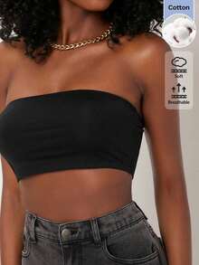 BASICS Top corto tubo sólido - Negro 3 - Ver 7