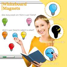 hoojojo 6 Pcs Light Bulb Dry Erase Magnets - Reusable Whiteboard & Fridge Magnets For Highlighting, Reminder Notes & Important Marking - Multicolor - View 5