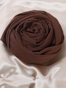1 pieza Bufanda de gasa, unicolor, minimalista y versátil, adecuada para combinar con vestidos - café - Ver 3