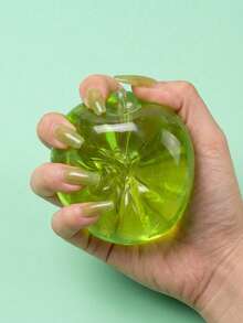 Green Apple Shaped Marshmallow Slow Rebound Toy, Super Soft Transparent Jelly Squeeze Toy, Fruit Themed Sensory Toy, Relieve Anxiety Hand Therapy Relaxation Toy, Suitable For Teenagers, Adults, Office Desk Daily Stress Relief Toy - Green - View 3