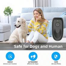 Thiết bị chống sủa chó bằng sóng siêu âm hai đầu có thể sạc lại, ngăn ngừa hiệu quả việc chó sủa và huấn luyện chó. - màu đen - Xem 3