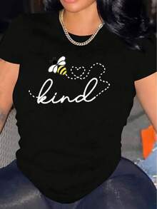 1 camiseta casual de manga corta para mujer, 100% algodón grueso - cuello redondo cómodo, top suave y bonito, 180g de algodón 100%. - Negro - Ver 12