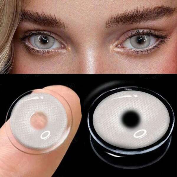 Halloween 3D Devil's Eye Shape C0ntactLens Case Kit, Cream Gel Box With Mirror,Tweezers Remover Tool, Portable Travel Accessory For Daily Outdoor Use,Christmas Day Cosplay/Festival Cosplay