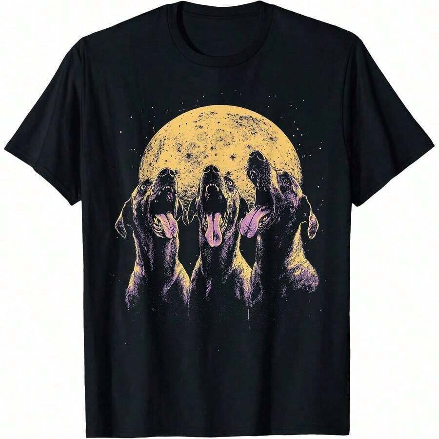 1 All Seasons Happy Golden Doodle Face Design T-Shirt, Pure Cotton, Single Side Print, Round Neck, Short Sleeve, Unisex, Base Layer, 180g, 100% Cotton. - 顏色 6 - 查看 1