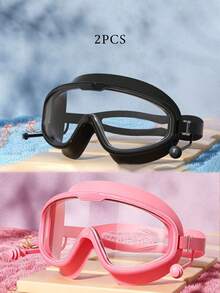 Large Frame Waterproof Anti-Fog Swimming Goggles, Adult Size, With Integrated Earplugs, Comfortable Design, Unisex, Transparent Wide Field Of View, Leak-Proof Seal, UV Protection, Durable Construction, Suitable For Swimming Pool Training And Water Sports - Multicolor - View 17