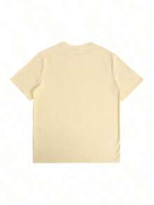 Women's Casual T-Shirt "Good Days", Cute And Stylish, With Heart Print, Short Sleeve, Modern And Cool Top - 杏色 - 查看 2