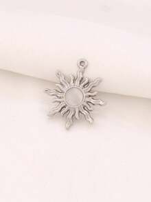 2pcs Stainless Steel Sun Pendant Accessories, High Quality 18K Gold Plated Cat Eye Turquoise Pendant, Suitable For DIY Jewelry Making - Sun Pendant - View 12