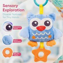Baby Stroller Hanging Toy Ocean Animal Rattle With Pull String, Detachable Rattle, Battery-Free - Multicolor - View 6