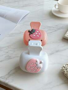1/2pcs Cute Strawberry Pattern Toothbrush Holder With Cover, Portable Toothbrush Storage Container In Pink & White, Toothbrush Protector Case For Travel, Best Gift For Couples, Friends, Family, Teachers, Travel Lovers, Essential For Home & Dorm - View 6