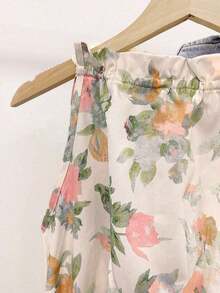 Blusa sin mangas con cuello y bajo con volantes, diseño minimalista para verano, blusa con cremallera, blusa con cuello de volantes, blusas sin mangas para mujer, blusa con cremallera - Rosa - Ver 5