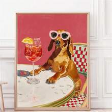 1 buah Poster Dachshund Aperol Spritz Tanpa Bingkai, Dekorasi Dinding Anjing Lucu, Hadiah untuk Dachshund, Dekorasi Bar Koktail, Cetakan Seni Hewan Berwarna-warni - Tanpa Bingkai - View 8