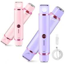 Hatteker 1件装二合一电动剃须刀，适用于女性，可剃腋毛、私处毛发、腿毛，双刀头私处剃毛脱毛器 - 查看 2