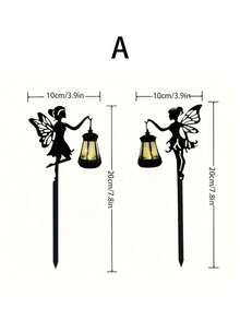 1个/2个 2D亚克力春季仙子花园庭院插杆扁平雕塑盆栽植物户外装饰 - 均碼 - 查看 8