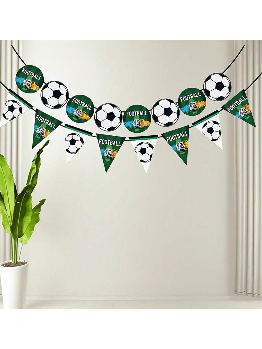 2pcs 2026 World Cup Theme Party Pennant Banners, Party Decorations, Football Triangular Flags Banners, World Cup Theme Party Decoration Banner Set, For Birthday Fan Party Scene Background Wall Decor, Event Celebration Supplies, Fan Cheering Banners - Multiple Styles - View 1