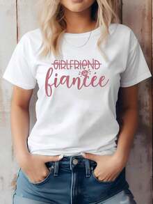 Novia, Fiancée, Comprometida, Compromiso, Camiseta a juego para parejas - Blanco - Ver 6
