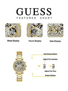 GUESS Women's Silver-Tone Multi-Function Watch GW0403L2 - Gold - View 6