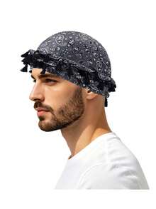 1 chiếc khăn trùm đầu hai lớp kiểu đường phố dành cho nam, họa tiết Paisley. - A - Xem 11