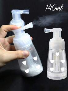 白色心形圖案粉末瓶、分裝瓶、化妝品粉末分裝瓶、塑膠粉末噴霧瓶、細粉末噴霧瓶、便攜式噴霧器、造型工具配件、多功能分裝瓶、居家美容工具、旅行化妝工具，適用於理髮店、美髮沙龍、嬰兒粉、美甲、各種粉末產品，易於攜帶，旅行尺寸瓶 - 彩色 - 查看 3