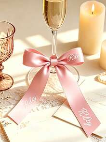 Personalized Wedding Ribbons, Wedding Name Tags, Wedding Ribbon Seat Cards, Bridesmaid Gift Personalized Bow,Patchwork Materials,Garden Decor - Multicolor - View 6