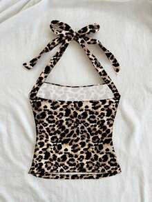 Set de 2 tops de mujer con cuello halter, espalda descubierta y estampado floral fruncido - Multicolor 3 - Ver 2