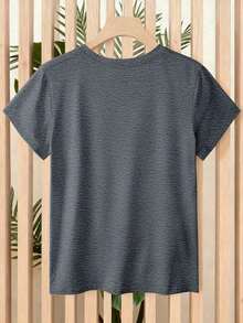 Camiseta de mujer con estampado de la bandera de Haití y la inscripción HAITI, de manga corta, cuello redondo, lavable aáquina, para atuendos casuales, eventos de orgullo haitiano, 4 de julio, partidos de la Copa Mundial, top suave y ligero, fácil de combinar con cualquier atuendo. Camiseta Gráfica de Algodón% para Mujer, Estilo Brokey Y2K Streetwear, Cuello Redondo, Corte Holgado - Gris - Ver 2