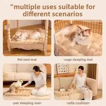 1件装宠物毛绒冬季加厚耐磨睡垫，适用于猫狗 - 彩色 - 查看 10