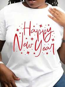 Soft, Breathable, And Lightweight For All-Day Comfort. New Year's T-Shirt, Welcome Back T-Shirt, New Year's Party T-Shirt, New Year's Eve T-Shirt, Christmas Family T-Shirt, Matching T-Shirt For Women. Classic Crew Neck With A Relaxed Fit That Flatters All Body Types And Is Easy To Pair With Jeans, Shorts, And Leggings. - 白色 - 查看 1