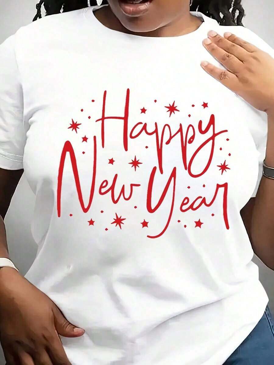 Soft, Breathable, And Lightweight For All-Day Comfort. New Year's T-Shirt, Welcome Back T-Shirt, New Year's Party T-Shirt, New Year's Eve T-Shirt, Christmas Family T-Shirt, Matching T-Shirt For Women. Classic Crew Neck With A Relaxed Fit That Flatters All Body Types And Is Easy To Pair With Jeans, Shorts, And Leggings. - 白色 - 查看 1