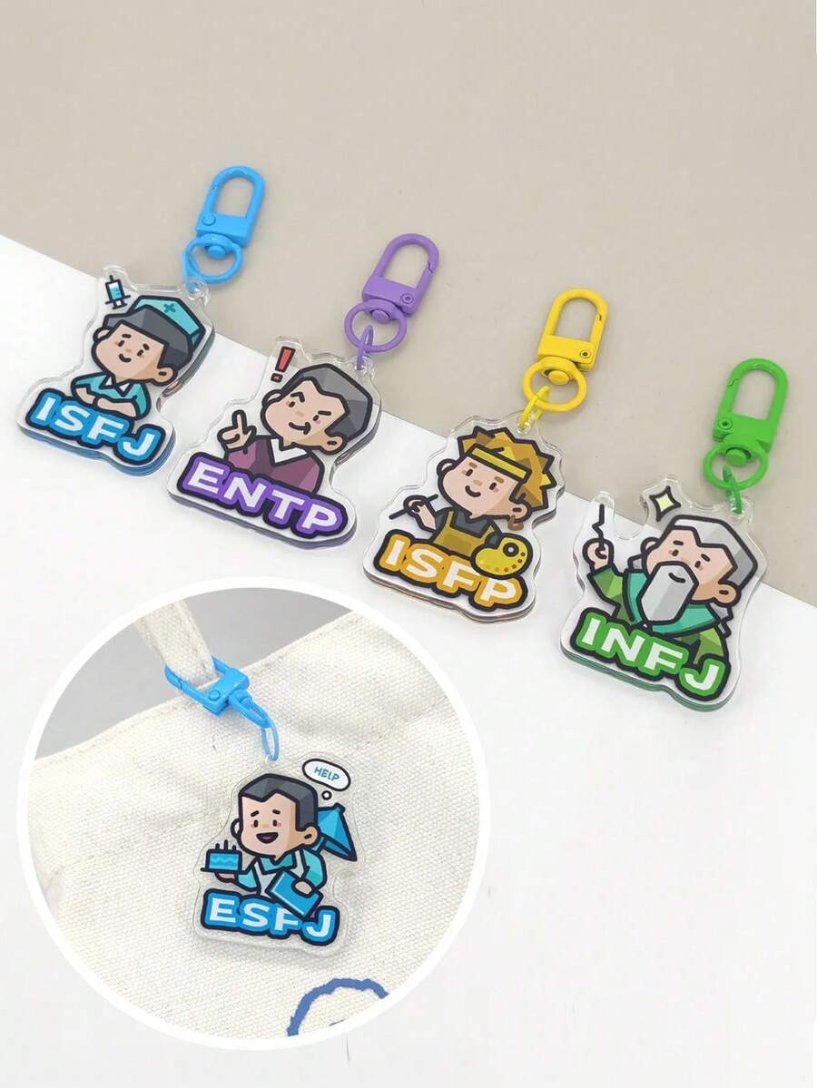 MBTI 16 Personalized Types Acrylic Keychain, Cute Personalized Gift For Students And Backpack Decoration - Multicolor - View 1
