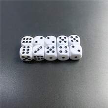 Easytoday 10pcs/Set High Quality 14mm/16mm Dice Set, White Dice With Black Dots, Acrylic Round Corner D6 Dice For Club Party Use - White - View 6
