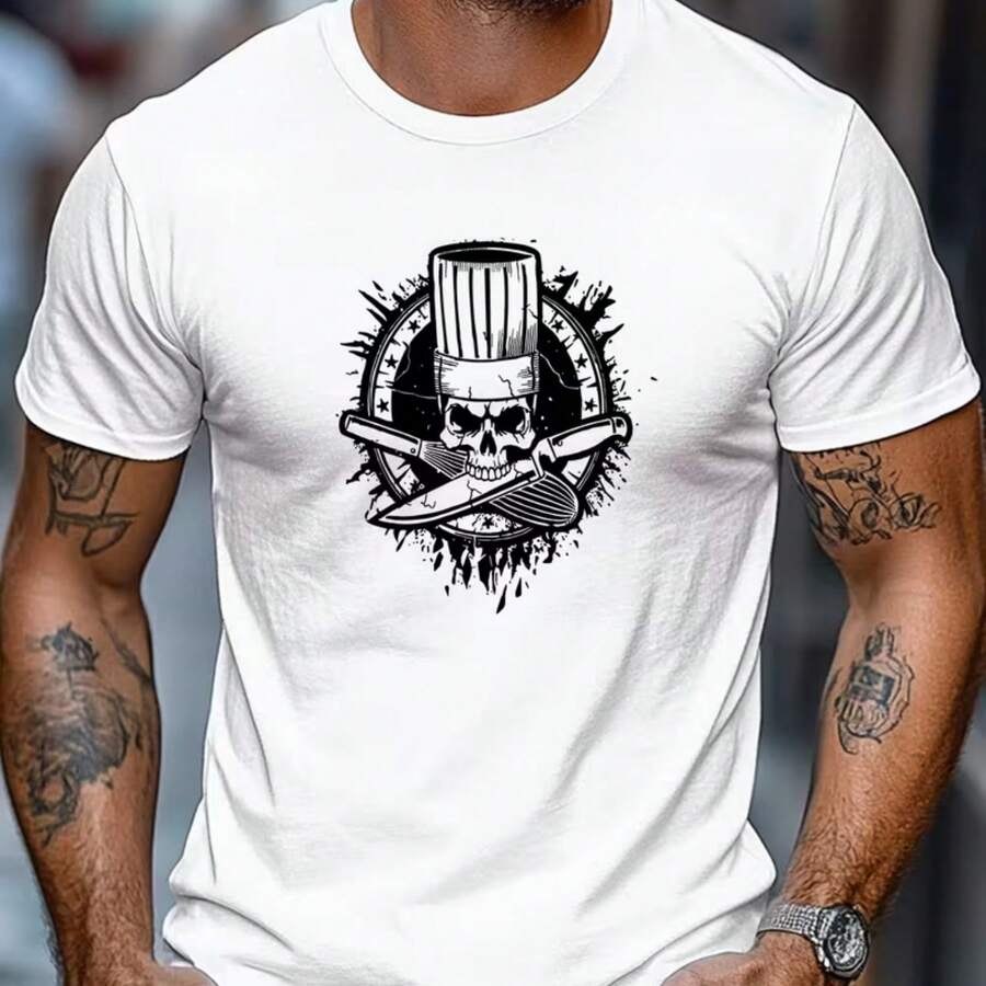 Printed T-Shirt For Men And Women - White - View 1
