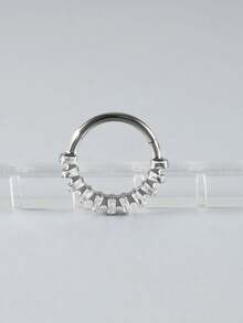 1 chiếc khuyên tai hình vuông bằng titan G23 đính đá Zirconia, khuyên tai Daith có bản lề, khuyên tai hình chữ nhật đính đá Zirconia dùng cho vách ngăn mũi, khuyên tai Tragus, Helix và sụn tai. - Như thể hiện trong hình ảnh - Xem 3