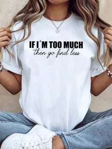 100% Cotton, 1 Piece. Women's T-Shirts - Graphic Tee With Fun Slogan - Casual Summer Top With Bold Font, Crew Neck, Machine Washable. 100% Soft Cotton. Women's Simple Solid Color T-Shirt, Loose And Slim Fit Casual Short Sleeve - 黑色 - 查看 6