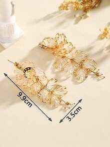 1 Pair Elegant High-End Personalized Gold Hollow Floral Tassel Earrings For Women - Multicolor - View 6