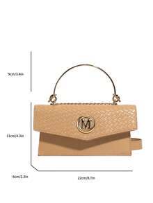 Bolso de mano tejido de moda (color de costura aleatorio) - Caqui - Ver 9
