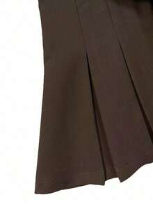 Falda minimalista de unicolor y estilo informal y elegante para mujer - Café integral - Ver 6
