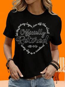 Camiseta de manga corta GraphicLadies para ocio, actividades al aire libre y en casa, 220g. Camiseta oficialmente retirada con la frase "Let The Journey Begin Im Off The Clock Every Day Is A Weekend". Camiseta para ocio, actividades al aire libre, vacaciones, fiestas y como regalo. - Negro - Ver 4