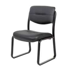 Boss B9539 Leather Sled Base Side Chair - Negro - Ver 5