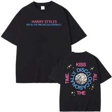 Camiseta de alta calidad con estampado del álbum Kiss All The Time de Harry Style 2026 para hombres y mujeres, estilo Harajuku de verano, de algodón puro, diseño retro casual, camisetas gráficas para hombre, playeras de hombre, camiseta gráfica negra, camiseta divertida - estilo vintage urbano unisex, de algodón, manga corta, cuello redondo, blusas para mujer. blusas.blusas casuales para dama.Impresión de osos cariñosos.Camiseta estampada Impresión de osos cariñosos. - Negro - Ver 1
