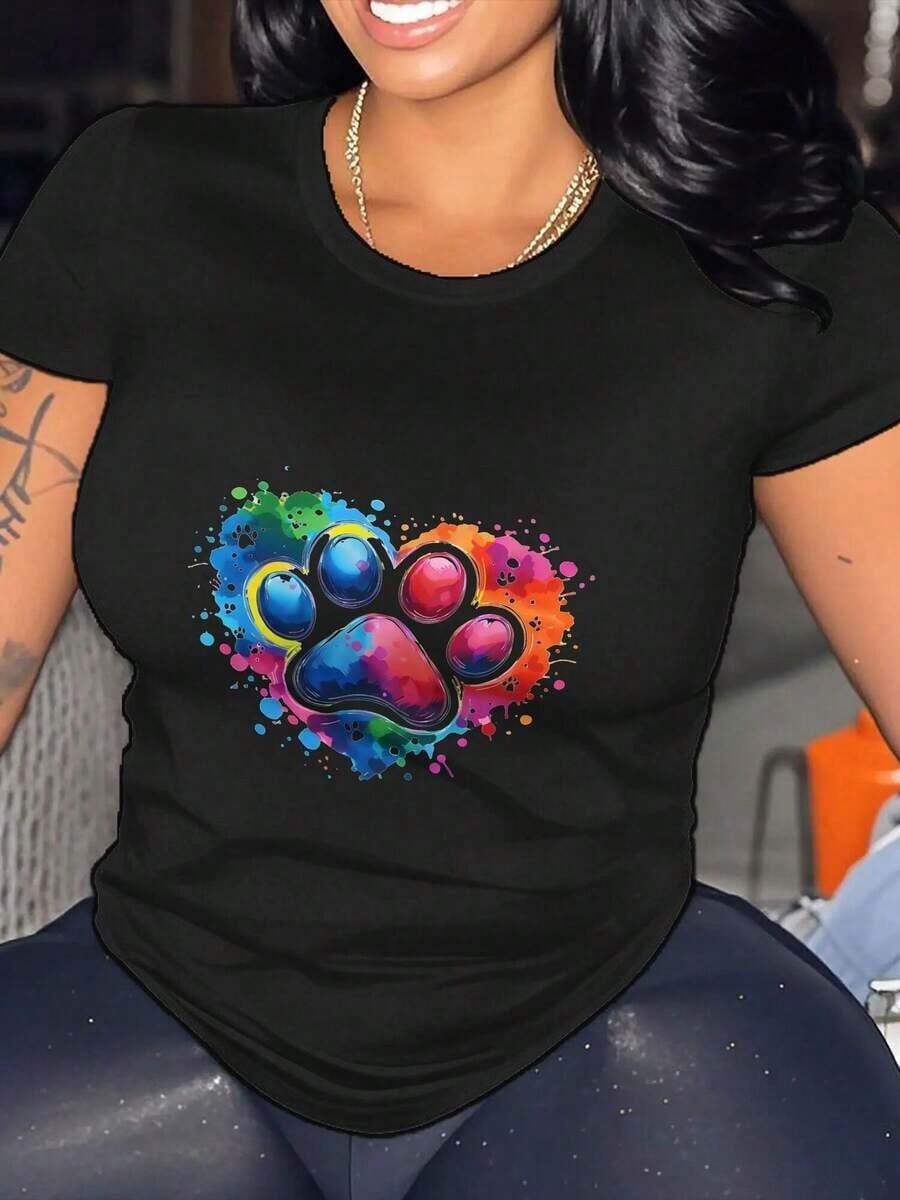 Ropa de otoño para mujer - Camiseta con estampado de frutas para mujer - Camiseta con gráfico de doble cara. Adecuada como regalo. playera de mujer. blusas>elegantes. boho chic,Top de mujer suave, transpirable y cómodo, ideal para primavera, verano y otoño, perfecto para vacaciones, viajes y uso diario. - Negro - Ver 1